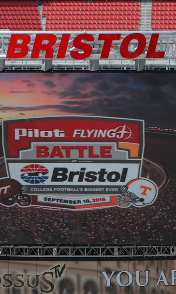 A behind the scenes look at how Bristol Motor Speedway transformed into a football stadium
